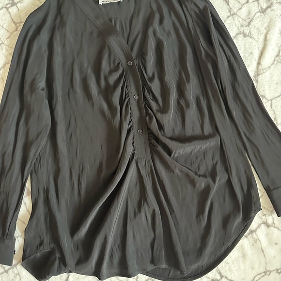 Mela Purdie VINE SHIRT top Black 12 , Romantic, Classic Ruffle - Picture 2 of 9